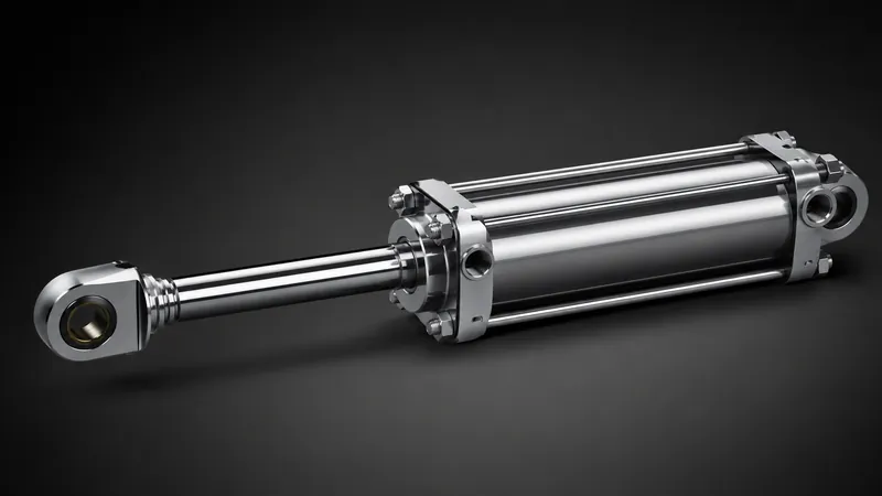 Vérin hydraulique chromé